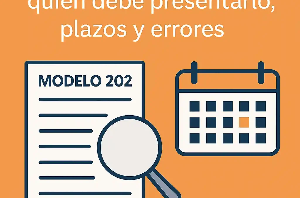 Modelo 202 octubre: quién debe presentarlo, plazos y errores que cuestan dinero